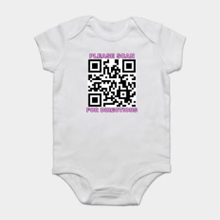 Rickroll qr Please scan for directions joke meme Baby Bodysuit